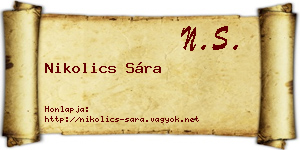 Nikolics Sára névjegykártya