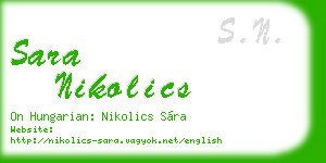 sara nikolics business card